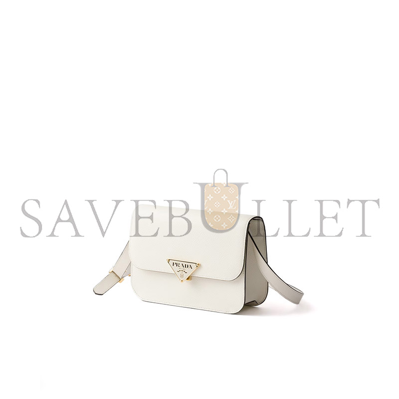 Pra*a saffiano leather flap shoulder bag 1bd320 (22*15*6cm)